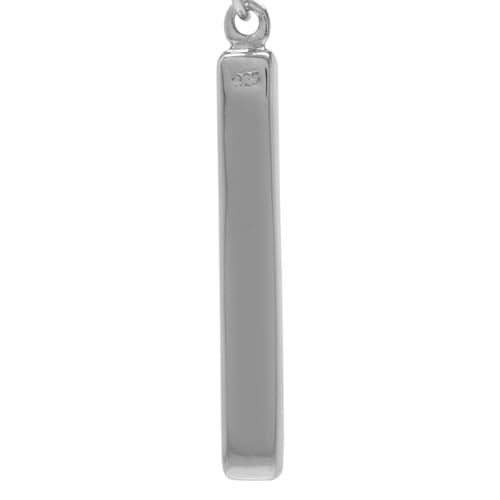 Silvershake Created Black Onyx Inlay White Gold Plated 925 Sterling Silver Stick Dangle Hook Earrings - Image 5