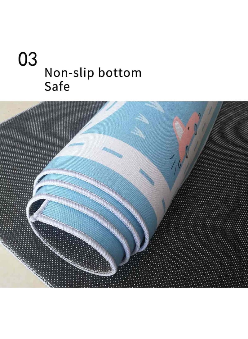 ميتوي سجادة أطفال 120*160 ، سجادة لعب بنظام المرور على الطرق في المدينة-سجادة أطفال مع دعم مطاطي ، سجادة لعب في الشوارع رائعة للعب بالسيارات لغرفة النوم وغرفة اللعب-سجادة حضانة آمنة غير قابلة للانزلاق - Image 4