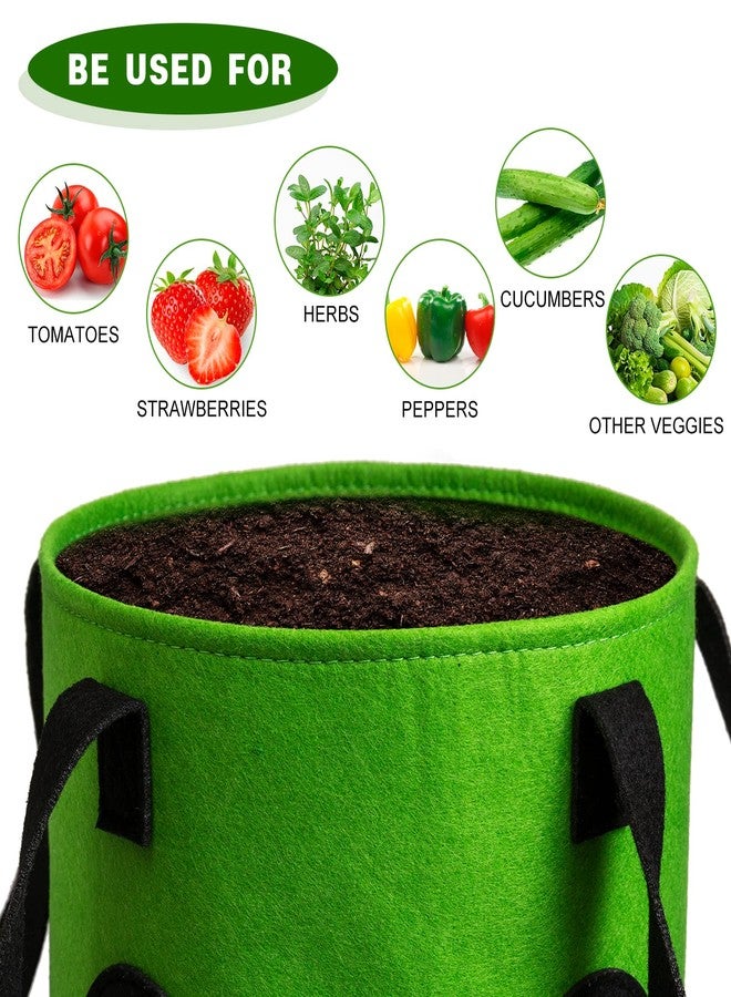 Homyhoo 2 Pack Green Upside Down Tomato & Herb Planter, Outdoor Hanging Durable Aeration Fabric Strawberry Planter Bags - Image 4