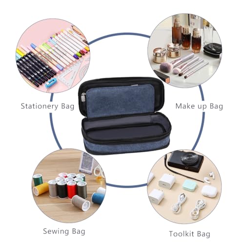 iSuperb Foldable Pencil Case Zipper Big Capacity Aesthetic Canvas Pencil Pouch Compartments Stationery Organizers Pen Bag for Kids Girls Boys Teen Child Student School Supplies Makeup Bags - Image 5