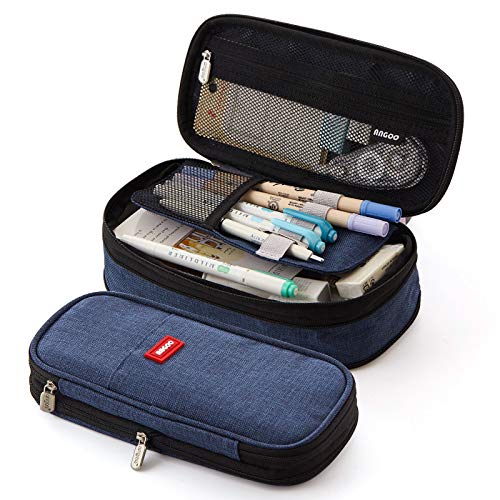 iSuperb Foldable Pencil Case Zipper Big Capacity Aesthetic Canvas Pencil Pouch Compartments Stationery Organizers Pen Bag for Kids Girls Boys Teen Child Student School Supplies Makeup Bags - Image 1