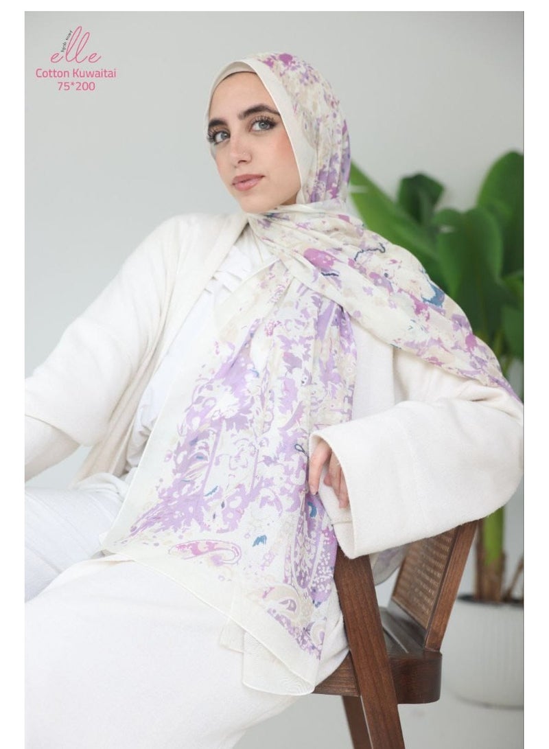 Luxury Veil Cotton Islamic Hijab for Women for Occasions and Regular Days - Size (200cm x 75cm)
