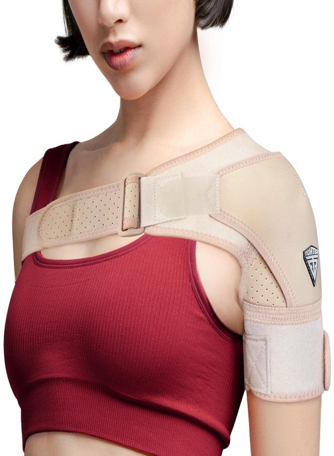 FIGHTECH Rotator Cuff Shoulder Brace for Women and Men - 2 Sizes - Shoulder Support - Pain Relief - Nude - Small (Chest 29-35" Bicep 9-12") - Image 1