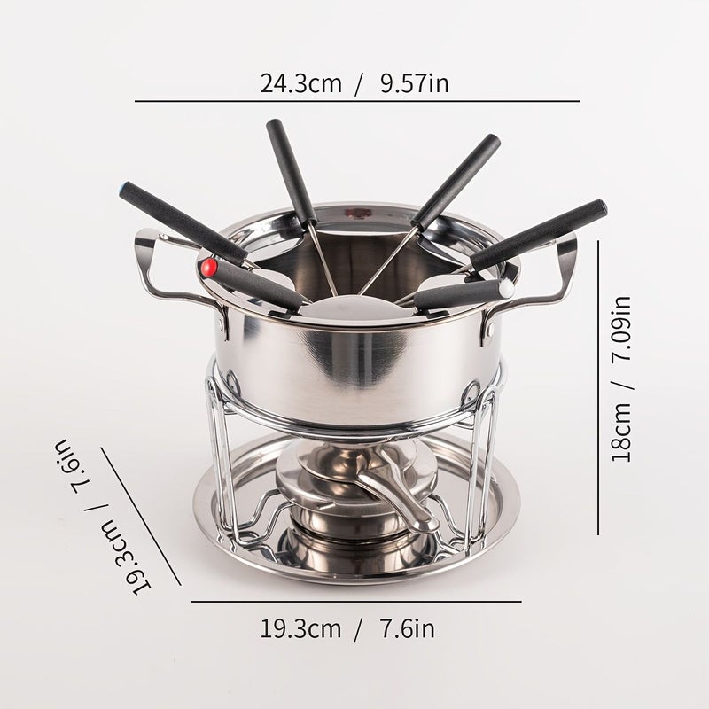 Stainless Steel Cheese Chocolate Melter Single Person Hot Pot Set For Party Gathering Restaurant - Image 3