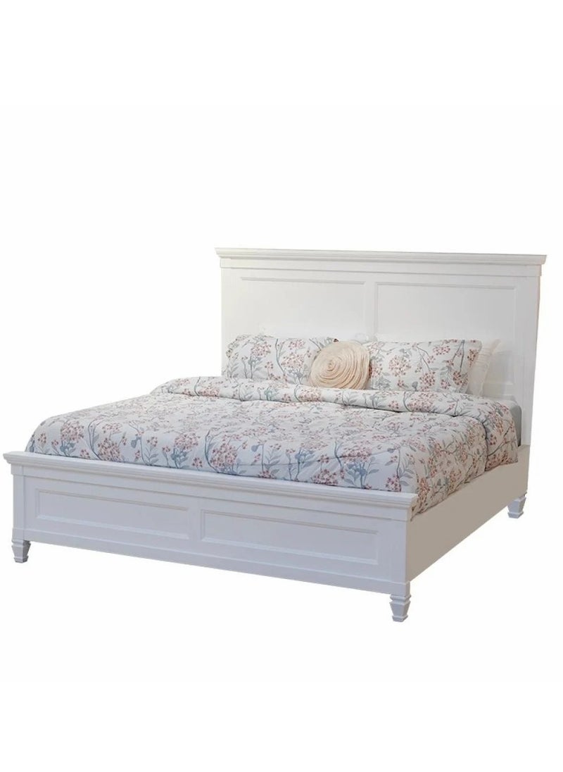 HOMES Furniture Jouline Double Bed 180cm - Elegant Modern Design in White  - Image 1