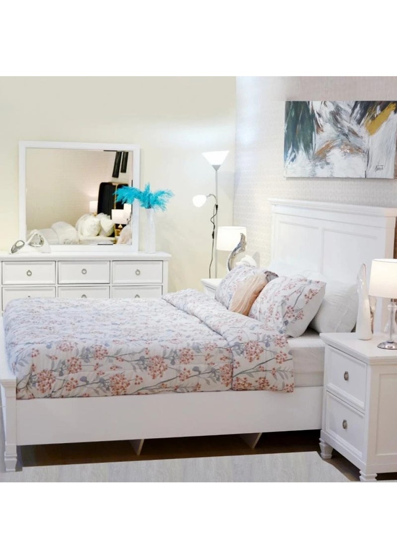 HOMES Furniture Jouline Double Bed 180cm - Elegant Modern Design in White  - Image 2