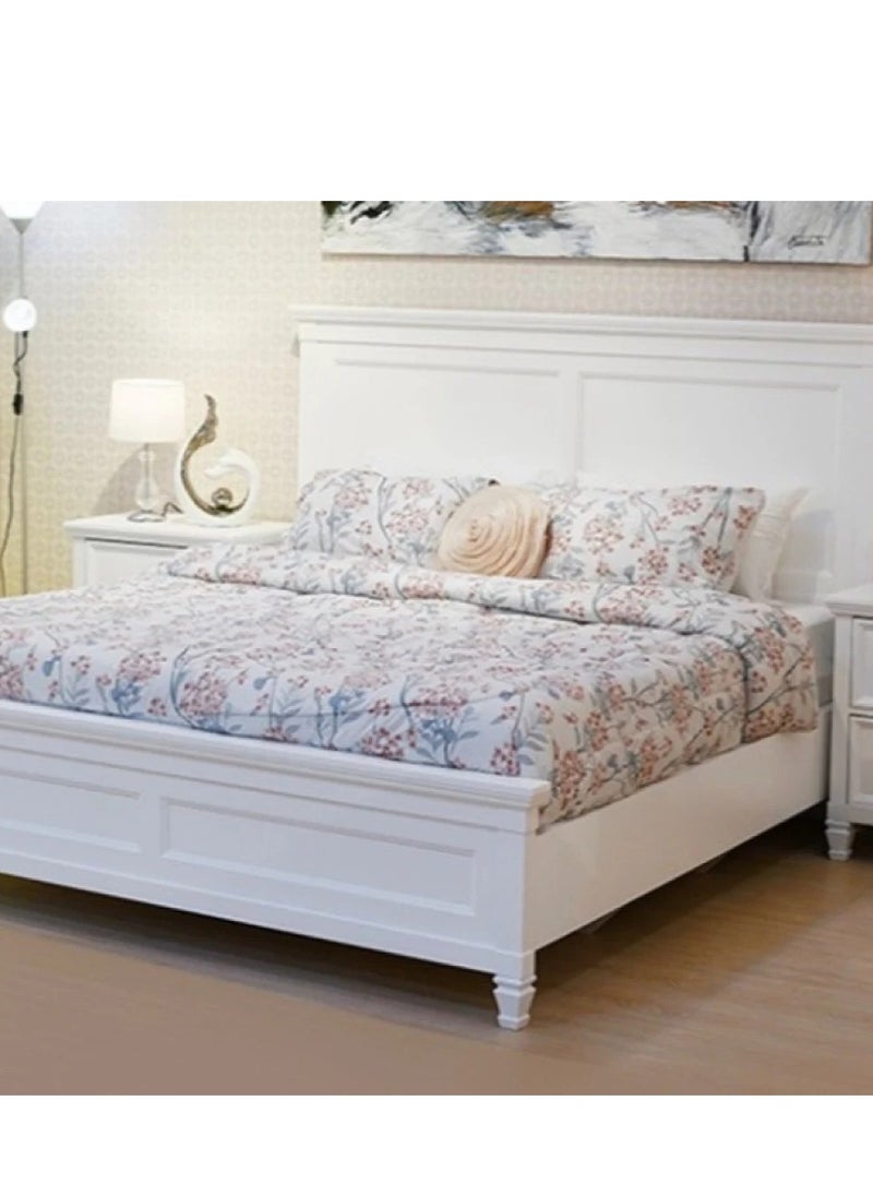 HOMES Furniture Jouline Double Bed 180cm - Elegant Modern Design in White  - Image 4