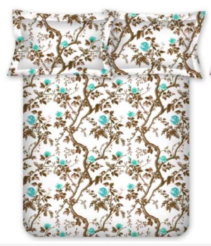 KING SIZE BEDSHEET,164 TC 100% COTTON BEDSHEET WITH 2 PILLOW COVER, 274CM X 274CM - DIWALI COLLECTION - CINNAMON BROWN