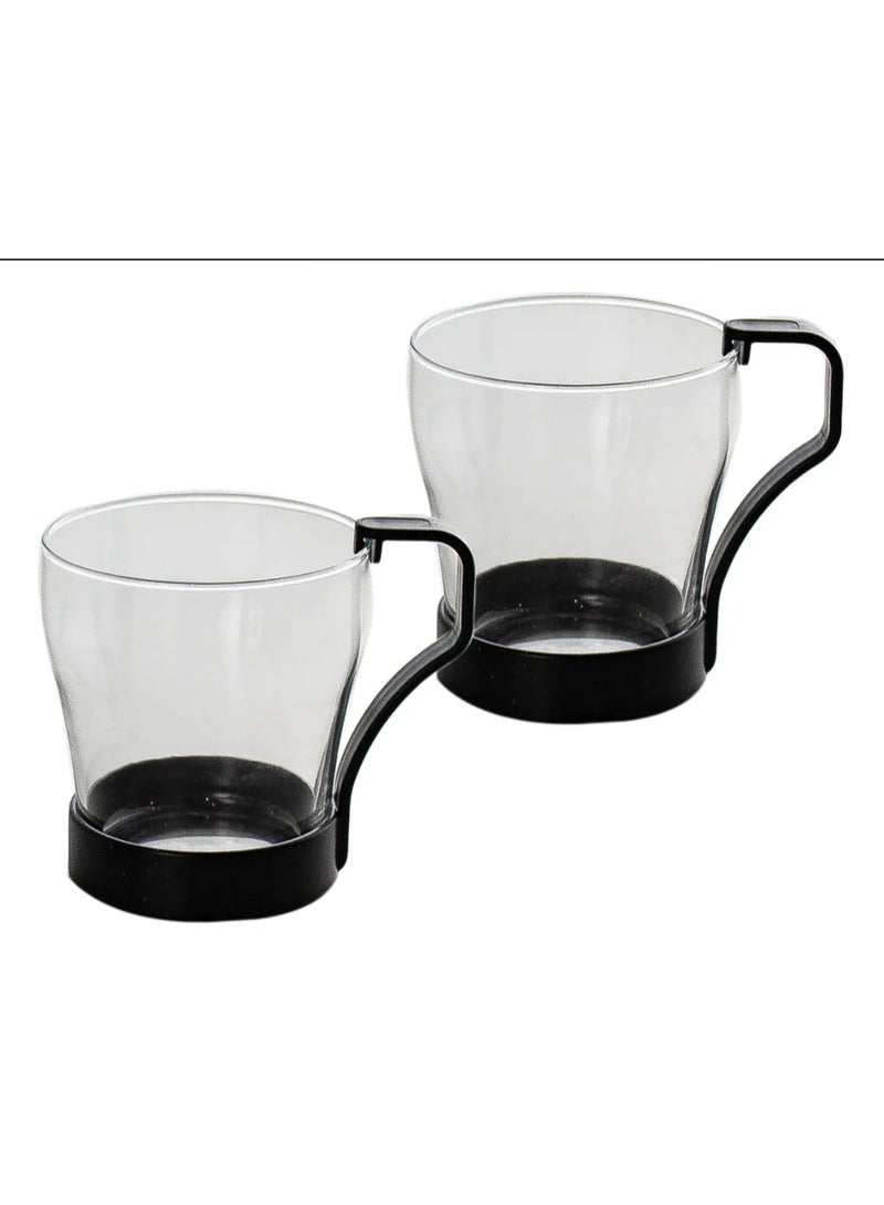 Paşabahçe طقم أكواب زجاجية بارستا من باساباخه 240 مل - 2 قطعة أكواب قهوة وشاي شفافة - أكواب زجاجية مقاومة للحرارة ومتينة - 1201002 - Image 1