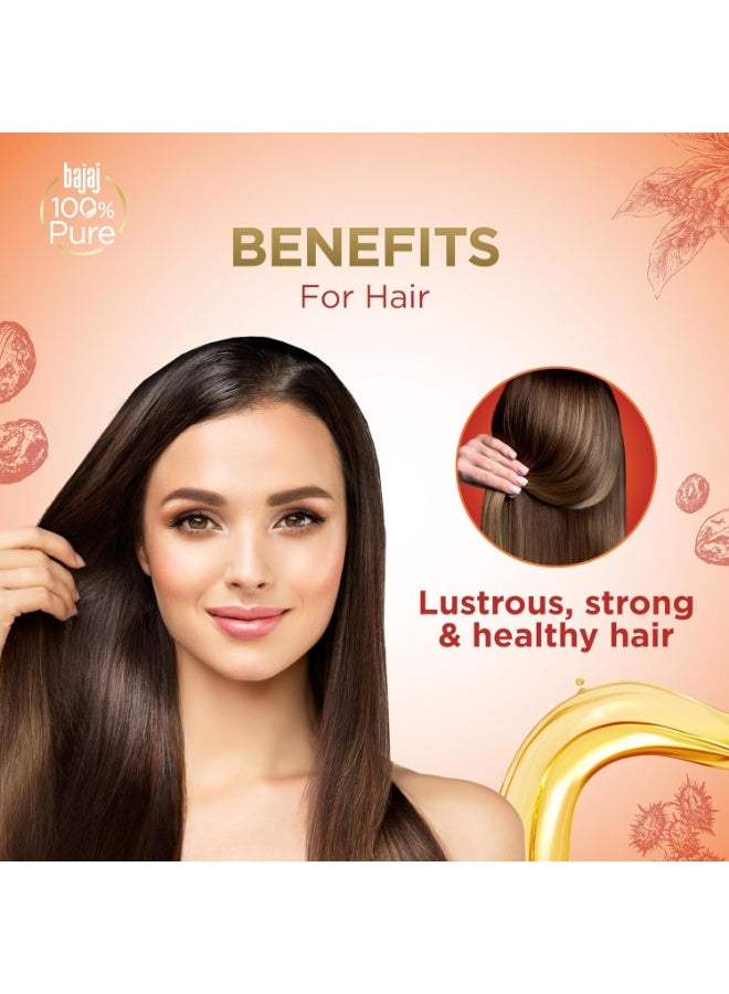 بجاج زيت الخروع النقي ١٠٠٪ من باجاج ٢٠٠ مل، زيت شعر نقي، زيت خروع طبيعي معصور على البارد، خالٍ من السيليكون والبارابين والرصاص - Image 3