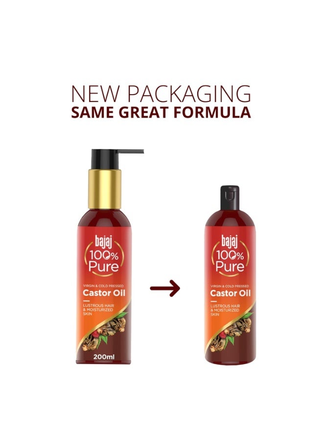 بجاج زيت الخروع النقي ١٠٠٪ من باجاج ٢٠٠ مل، زيت شعر نقي، زيت خروع طبيعي معصور على البارد، خالٍ من السيليكون والبارابين والرصاص - Image 4