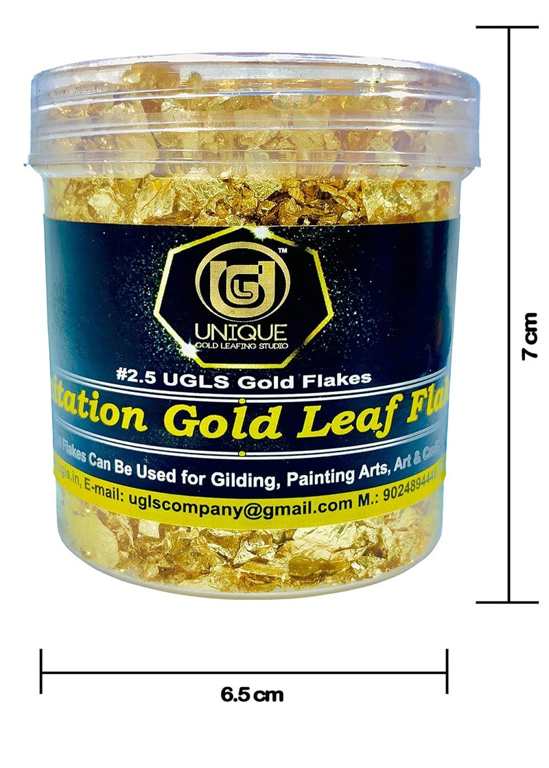 Unique Gold Leafing Studio 15g Gold Leaf Flakes - Gold Flakes for Crafts and Arts, Nails, Resin, Glitter, Gilding, Paintings, 15gm/Bottle (Gold, Silver, Rose) - Image 5