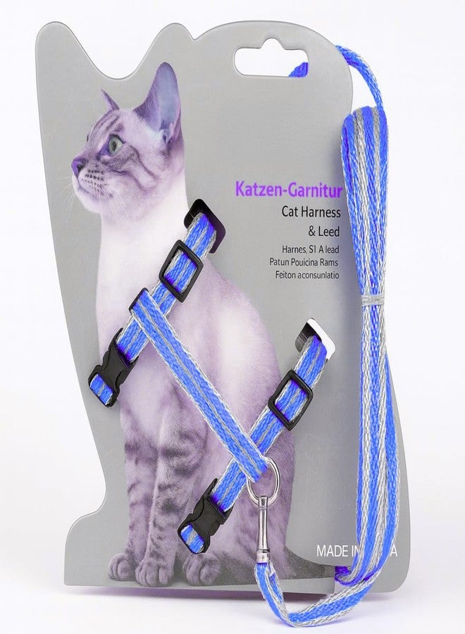PET FUN Adjustable Cat Harness with Leash - Comfortable, Escape-Proof, Lightweight & Durable Nylon Strap with Safety Buckles - Perfect for Walking, Training & Outdoor Adventures (Blue) - Image 2