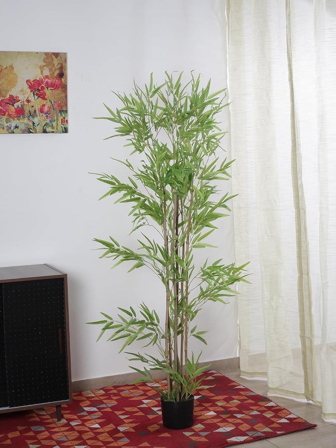 HOME BLOOM ARTIFICIAL BAMBOO TREE TALL 160CMGREEN FAUX POTTED INDOOR FLOOR PLANTLARGE AND LIFELIKE NATURAL TRUNK