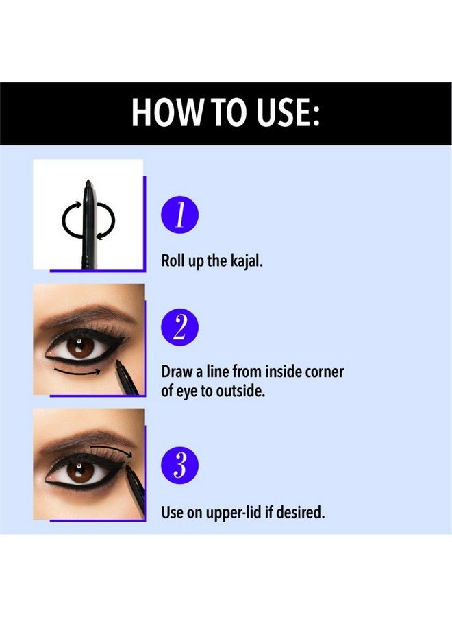 بلو هيفن قلم كحل أسود مقاوم للماء يدوم 24 ساعة من Blue Heaven | قلم كحل أسود مقاوم للتلطخ ويدوم طويلاً | عبوة من قطعتين | 0.30 جرام لكل منهما - Image 4