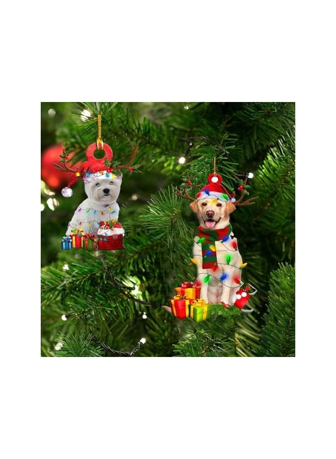 The Bros 8 حزمة زينة شجرة عيد الميلاد للكلاب، زينة عيد الميلاد المضحكة، زينة شجرة عيد الميلاد للكلاب المقاومة للماء، هدية لعشاق الكلاب، زينة معلقة لعيد الميلاد، زينة شجرة عيد الميلاد لحفلة عيد الميلاد - Image 2