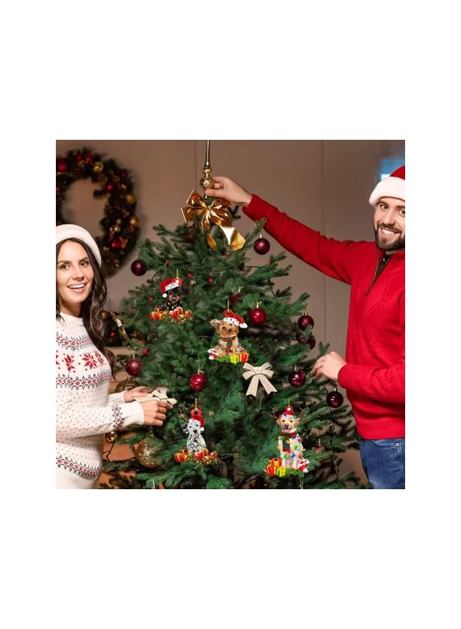 The Bros 8 حزمة زينة شجرة عيد الميلاد للكلاب، زينة عيد الميلاد المضحكة، زينة شجرة عيد الميلاد للكلاب المقاومة للماء، هدية لعشاق الكلاب، زينة معلقة لعيد الميلاد، زينة شجرة عيد الميلاد لحفلة عيد الميلاد - Image 5