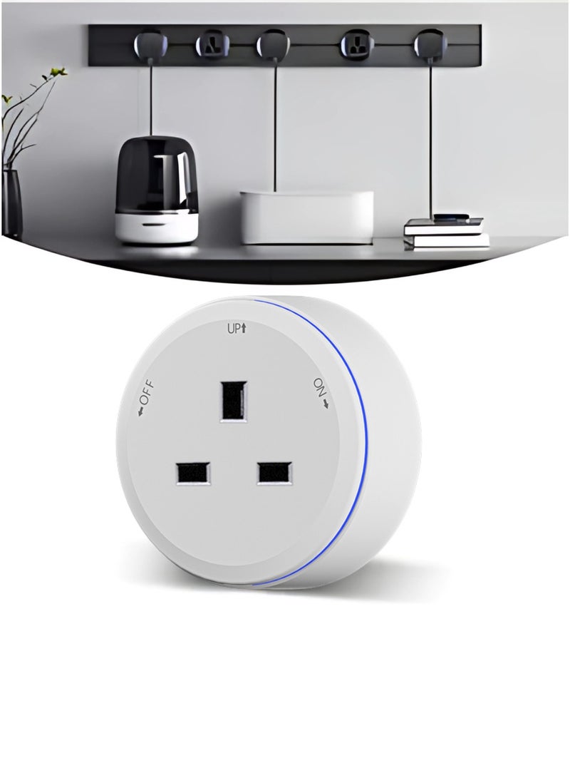 إسبانيا محول مسار كهربائي متعدد الوظائف باللون الأبيض مع حلقة LED زرقاء - Image 1