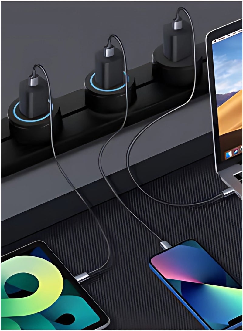 إسبانيا محول مسار كهربائي متعدد الوظائف باللون الأبيض مع حلقة LED زرقاء - Image 5