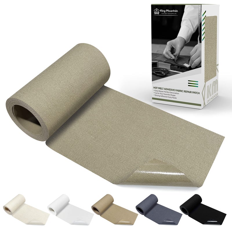KING MOUNTAIN KING MOUNTAIN Canvas Iron on Patch360Waterproof 100 Cotton Fabric Repair PatchUsed for Various SofaTentClothesSeatsSuitcases Khaki 