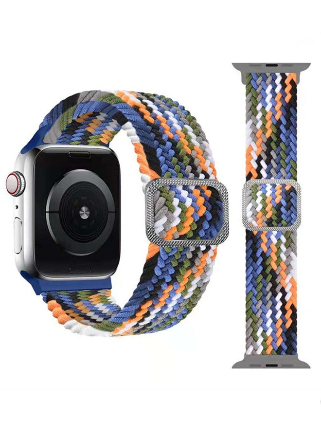 ISank Nylon Solo Loop Strap Compatible with Apple Watch 45/44/42mm SE /Series 7/6/5/4/3/2/1 Colorful - Image 1