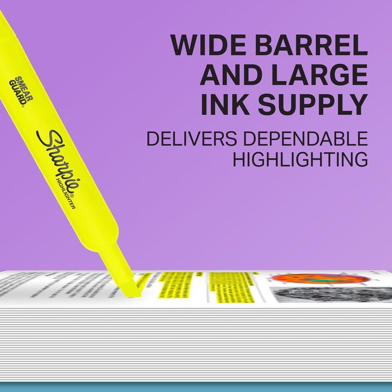 Sharpie Tank Style Highlighters Chisel Tip Fluorescent Yellow 4 Count - Image 3