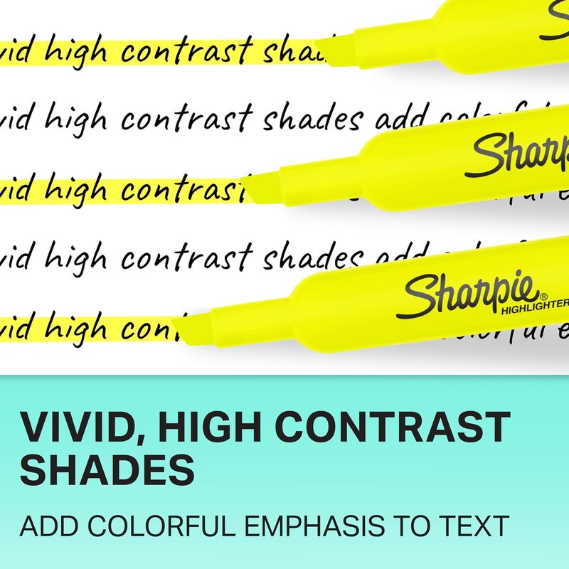 Sharpie Tank Style Highlighters Chisel Tip Fluorescent Yellow 4 Count - Image 5