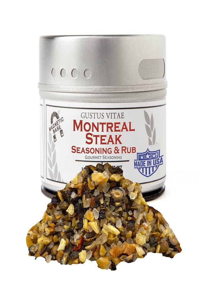 GUSTUS VITAE Montreal Steak Seasoning | Authentic Artisanal Gourmet Spice Blend | All Natural, Non GMO Seasoning | Hand Crafted in Small Batches | Made in USA | Magnetic Tin | Sustainably Sourced Spice Mix | Ultra Premium, GLP-1 Friendly | Gustus Vitae | #16 - Image 1