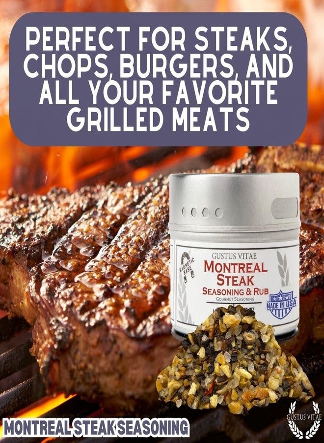 GUSTUS VITAE Montreal Steak Seasoning | Authentic Artisanal Gourmet Spice Blend | All Natural, Non GMO Seasoning | Hand Crafted in Small Batches | Made in USA | Magnetic Tin | Sustainably Sourced Spice Mix | Ultra Premium, GLP-1 Friendly | Gustus Vitae | #16 - Image 2