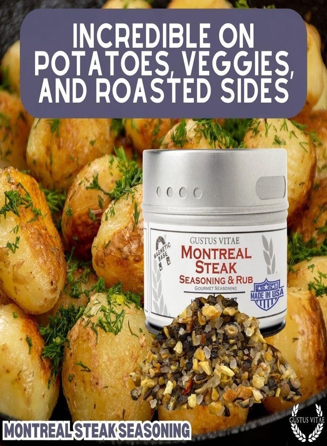 GUSTUS VITAE Montreal Steak Seasoning | Authentic Artisanal Gourmet Spice Blend | All Natural, Non GMO Seasoning | Hand Crafted in Small Batches | Made in USA | Magnetic Tin | Sustainably Sourced Spice Mix | Ultra Premium, GLP-1 Friendly | Gustus Vitae | #16 - Image 5