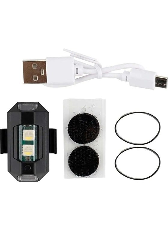 Qasul - Universal Flash Warning Light 7 Color USB Rechargeable Aircraft LED Emergency Lights Drone Bicycle - Image 1