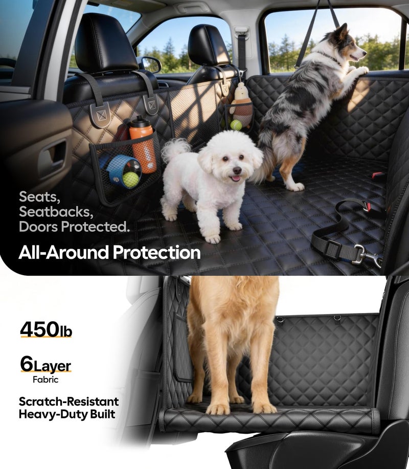 Wigoo Dog Truck Seat Cover for Back Seat, 450lb Support Hard Bottom Hammock for 1â€“4 Large Dogs, Waterproof & Anti-Scratch Backseat Protector, Car Bed Extender for Truck & SUV, Size-XL, Black - Image 3