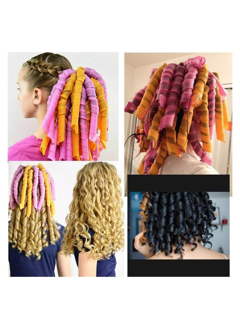 SYOSI Hair Curlers, No Heat Spiral Curls Styling Rollers Kit 18 Magic Curlers with 1 Styling Hooks for Home Salon DIY, for Extra Long Hair Most Kinds of Hairstyles 55cm/21.65  - Image 2