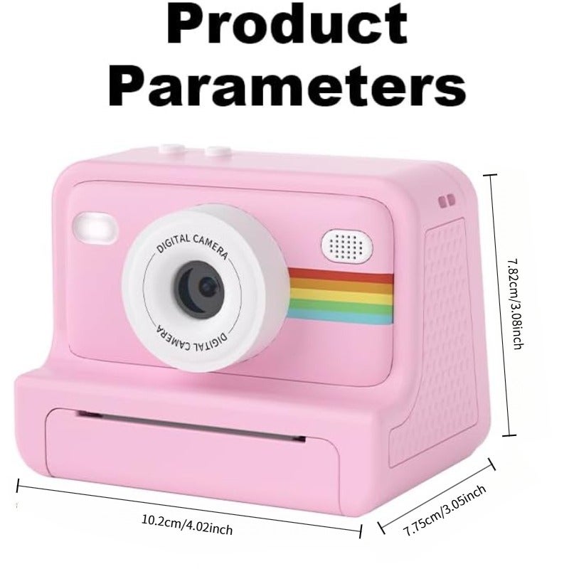 Portable Instant Photo Digital Camera, 1-Second Instant Photo Printing, Video Selfie Camera, 1080P HD Screen, Supports Photo Printing, Photography, USB Cable, Lanyard, Three Rolls of Print Paper, Holiday Birthday Gift, Portable Travel Printing - Image 3