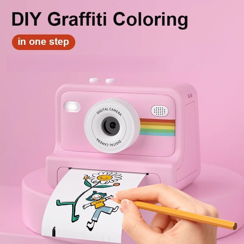 Portable Instant Photo Digital Camera, 1-Second Instant Photo Printing, Video Selfie Camera, 1080P HD Screen, Supports Photo Printing, Photography, USB Cable, Lanyard, Three Rolls of Print Paper, Holiday Birthday Gift, Portable Travel Printing - Image 5