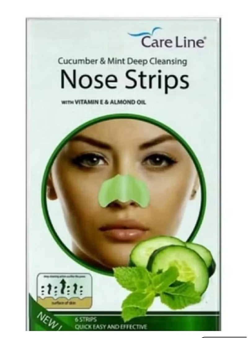 كير لاين شرائح الخيار والنعناع لتنظيف العميق للأنف مع إزالة الرؤوس السوداء المبردة 6 شرائح