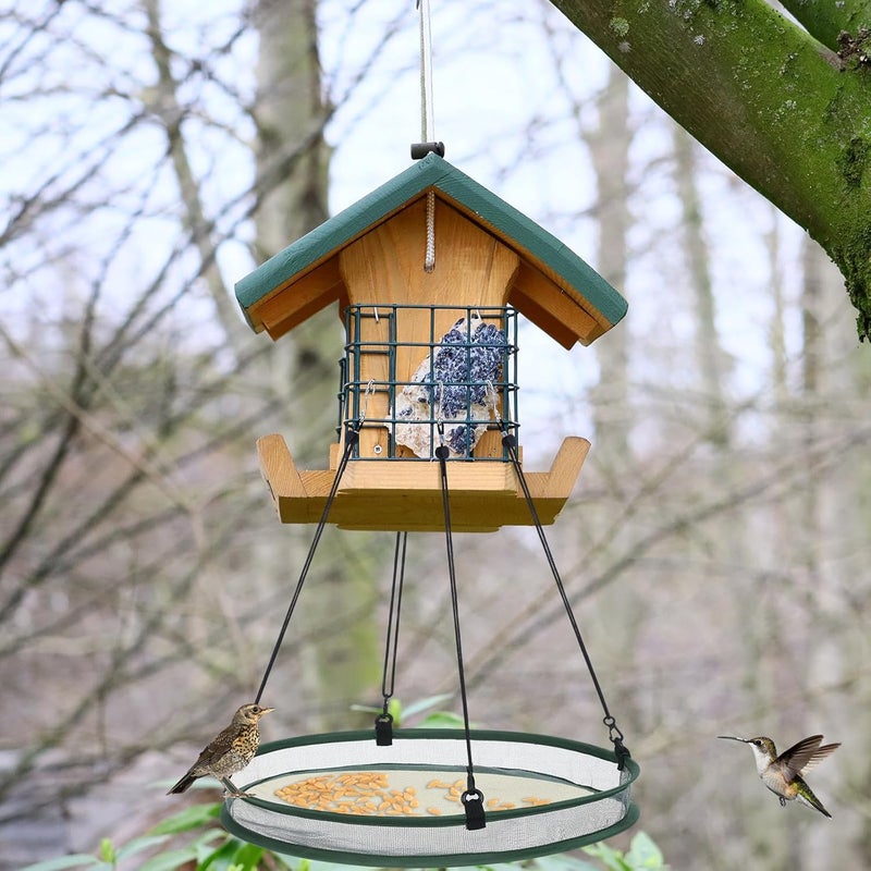 FoldTier Universal Wild Bird Seed Catcher Hanging Hoop Platform Bird Seed Catcher Tray for Hummingbird Feeders Bee Feeder Outdoor Garden Accessories(1 Pieces,20 Inch) - Image 4