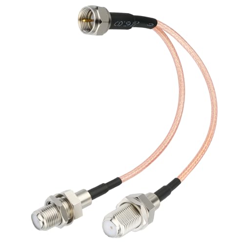 RFAdapter F-Type RG6 Splitter Coax Cable, 75Ohm 3 Way Splitter Combiner for TV Antenna, 6.8inch F Male to F Dual Female RG316 Cable, Enhanced Signal Transmission & Channel Reception, Flexible for Tight Spaces - Image 1