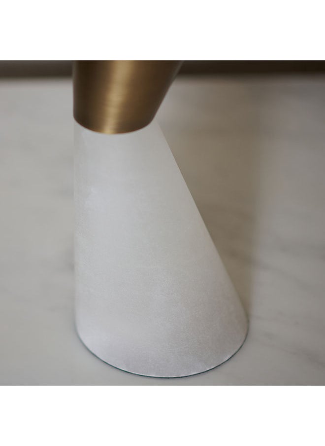 AL HUZAIFA FURNITURE Plié, Table Lamp Onyx White Marble, Brown Shade  - Image 4