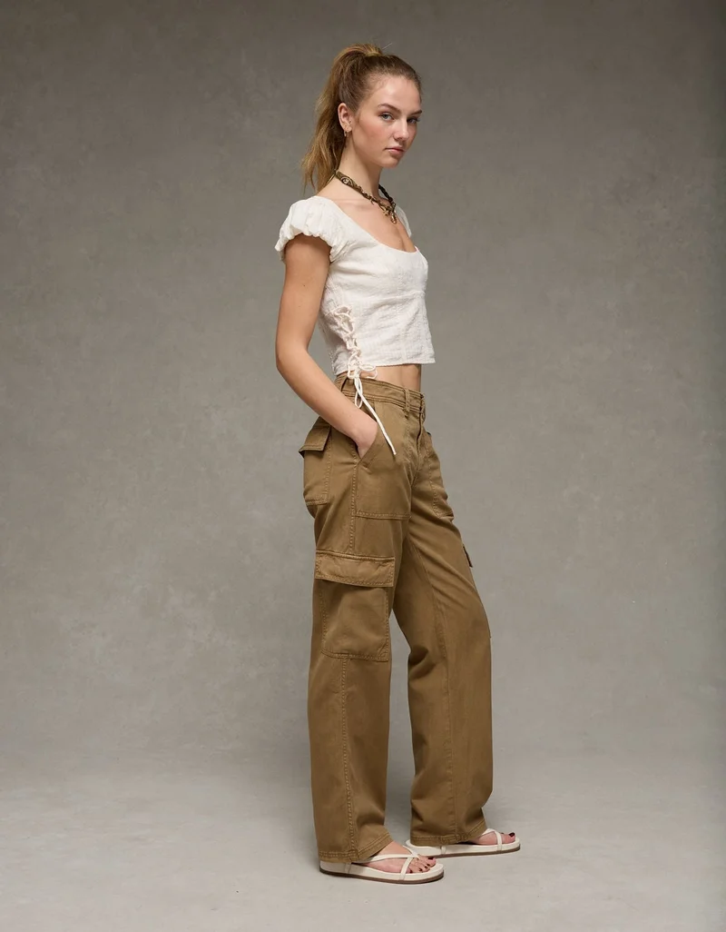 American Eagle  AE Low-Rise Straight Cargo Pant for Women | Best Price UAE