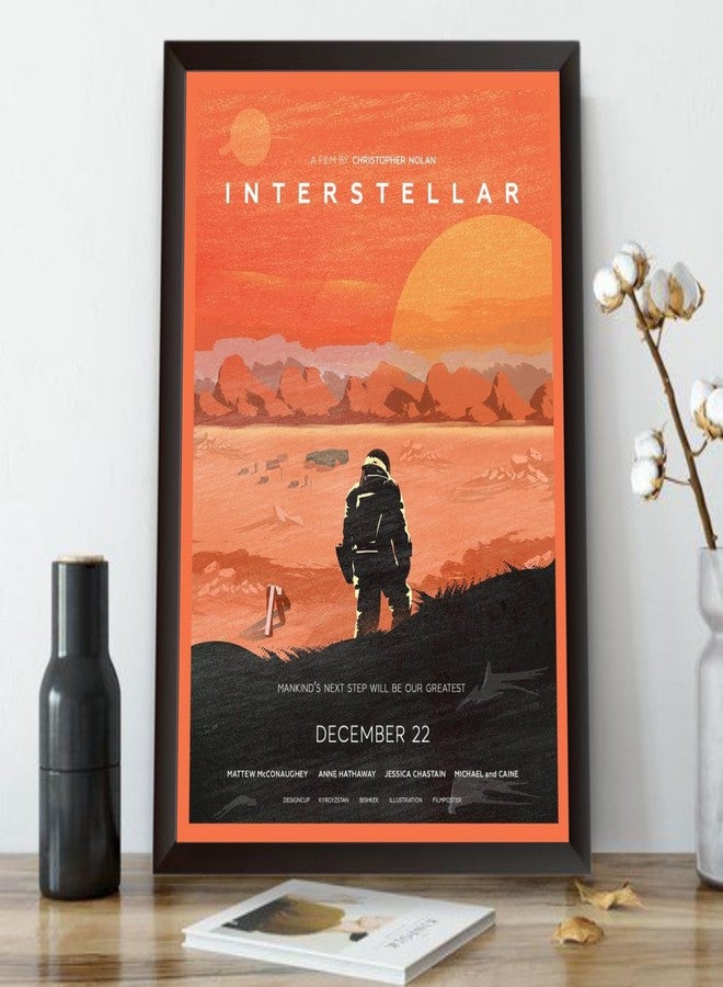 Waltractive ملصق جداري مؤطر من فيلم Interstellar - متوفر بمقاس 10x13 و 13x19 بوصة - ديكور جداري مثالي لغرفة النوم وغرفة الأطفال والسكن الجامعي لمحبي السينما (D، 9x13 بوصة) - Image 1