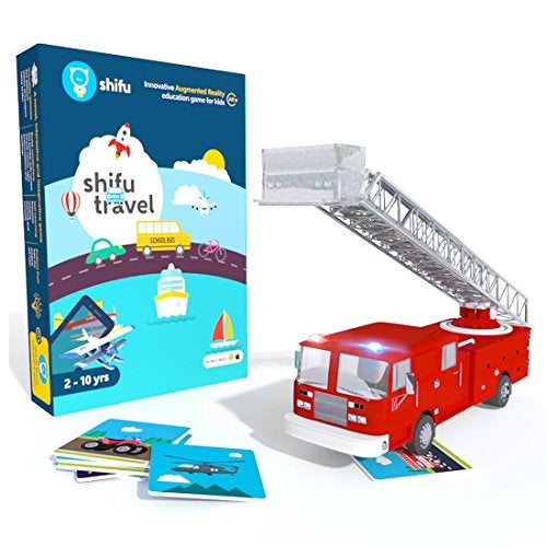Shifu PlayShifu 60 Vehicle Flashcards for Kids - 4D Educational iOS and Android Travel Augmented Reality Based Fun Learning, Interactive Game ( 2-10 years, Blue) - Image 1