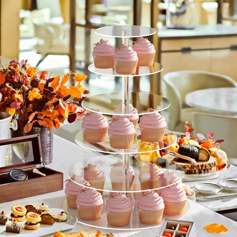 LoveDisplay Cupcake Stand, 6 Tier Clear Acrylic Cupcake Stand Holder, Large Cupcake Stands for Dessert Table, Round Cupcake Tower Display for Party, Wedding, Graduation, Baby Shower - Image 3