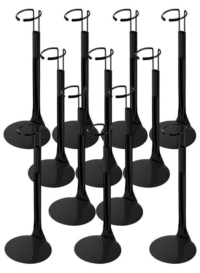 Yaocom 12 Pcs Action Figure Stand Action Figure Display Holder with Expandable Waist Wire for 8" to 12" Model Bear Display Rack(Black) - Image 1