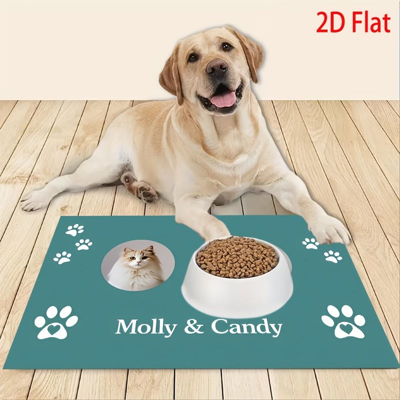 Personalized Pet Photo Name Rug 40x60cm Soft Non Slip Machine Washable - Image 2