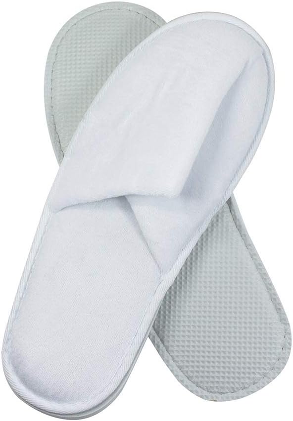 Premium Spa Slippers Bulk Unisex  Closed Toe Individually Wrapped  Hotel Slippers