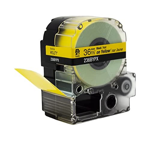 LABELWORKS Epson LABELWORKS 236BYPX Genuine PET (Polyester) Tape Cartridge - Black on Yellow Label Maker Tape - 1.5" (36MM) Wide, 30' - Image 4