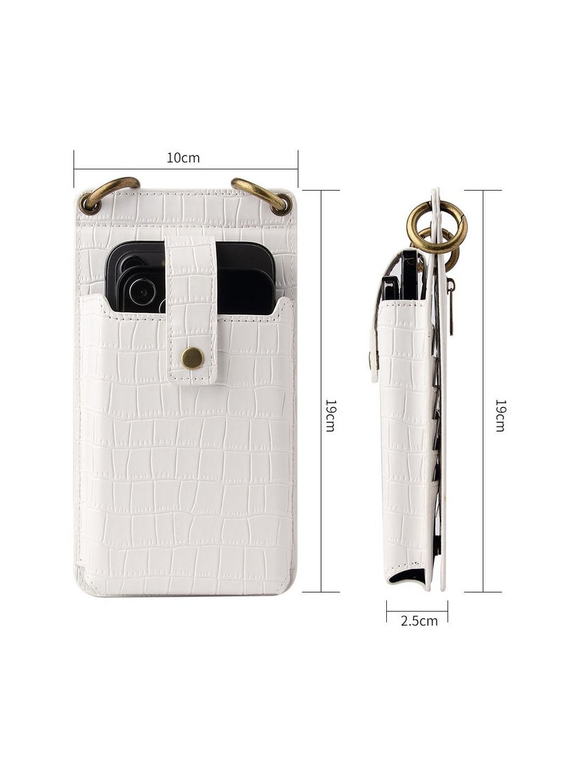 VILILY New Ladies Multifunctional Crossbody Vertical Mini Shoulder Bag/Mobile Phone Bag White  - Image 5