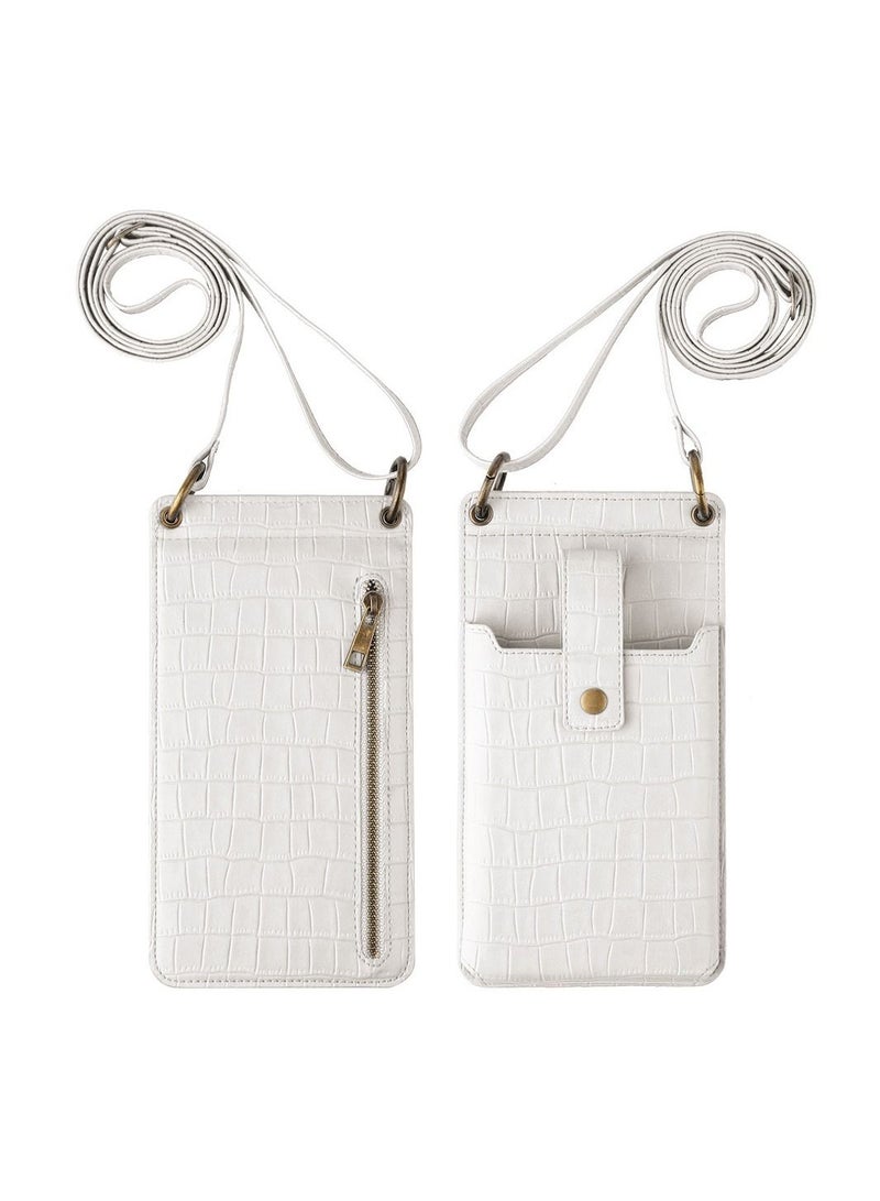 VILILY New Ladies Multifunctional Crossbody Vertical Mini Shoulder Bag/Mobile Phone Bag White  - Image 4