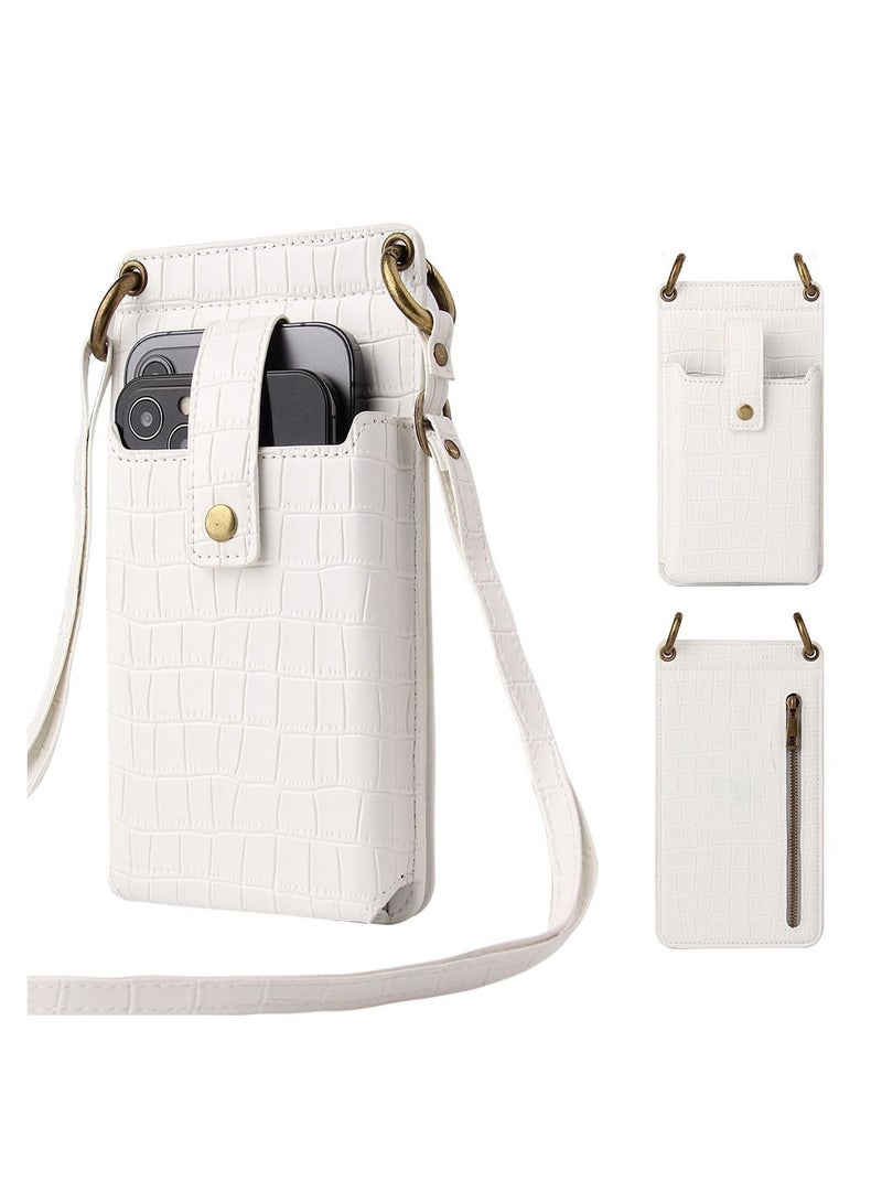 VILILY New Ladies Multifunctional Crossbody Vertical Mini Shoulder Bag/Mobile Phone Bag White  - Image 1